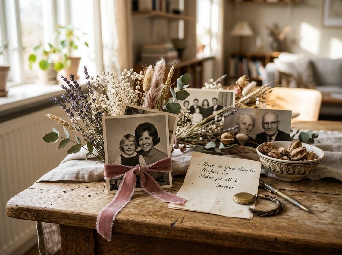 Når familiens minder får plads mellem tørrede blomster